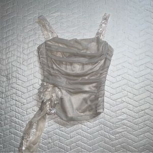 BCBG mesh corset with floral detail